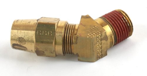 PARKER FITTING ELBOW: 45deg 1/2\"MNPT X 5/8 FLARE BRASS