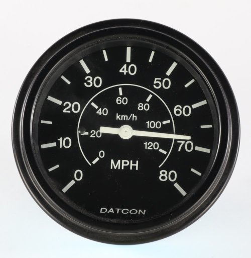 CENTROMOTION-MAXIMATECC-MAXIMA TECH/DATCON INSTRUM SPEEDOMETER 0-80 MPH 12V 3IN DISPLAY 120KM