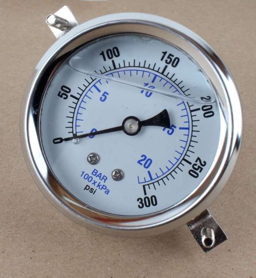 PIC GAUGES GAUGE 0-300 PSI/BAR 2 1/2\"\"CNTR