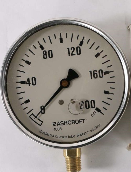 ATLAS COPCO PRESSURE GAUGE 0-2000PSI 4.0 IN DIA