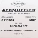 ALLIED WITAN M07 AIR EXHAUST MUFFLER 3/4in MALE