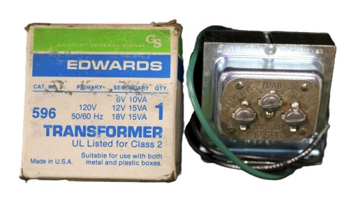 EDWARDS SIGNALING TRANSFORMER - 120V PRIM // 6/12/18V 10/15/15VA SEC