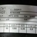 LEROY SOMER ELECTRIC MOTOR .05kW 220V 50Hz