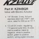 KZ VALVE BALL VALVE 1/4in MOTORIZED