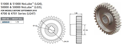 HOLAND FIFTH WHEEL OUTPUT GEAR - DUCTILE BROACHED