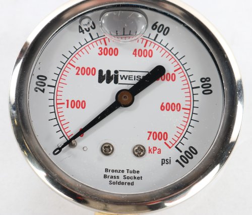 WEISS INSTRUMENTS LIQUID FILLED GUAGE 0-1000psi