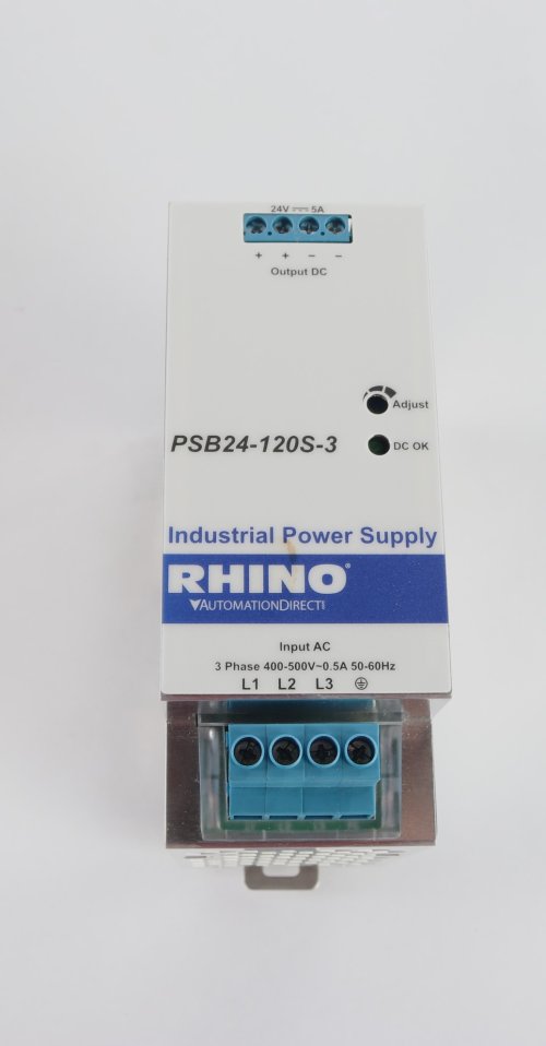 RHINO INDUSTRIAL POWER SUPPLIES POWER SUPPLY 24-28VDC 5A 120W OUT 480VAC 3P INPUT