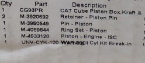 INTERSTATE MCBEE PISTON KIT FOR CUMMINS 6C / ISC / ISL ENGINE