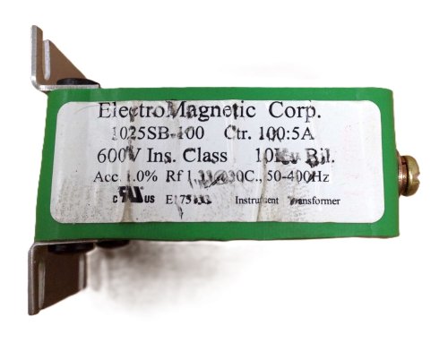 ELECTRIC METERING CORP. CURRENT TRANSFORMER 100:5