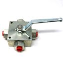 STAUFF BALL VALVE 4-WAY SELECTOR DOUBLE L BORE 3/4-16 UNF