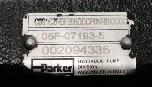 PARKER HYDRAULIC PUMP-CW 81CC F CTRL RG165T