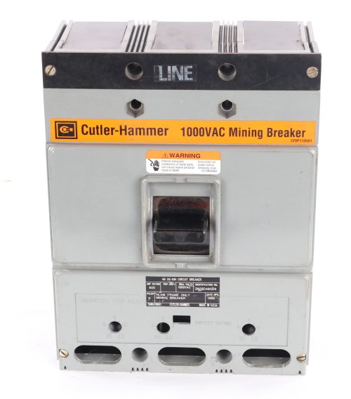 CUTLER HAMMER FRAME: TYPE HLAM MINING BREAKER 3POLE 600AMP 1000V