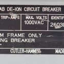 CUTLER HAMMER FRAME: TYPE HLAM MINING BREAKER 3POLE 600AMP 1000V