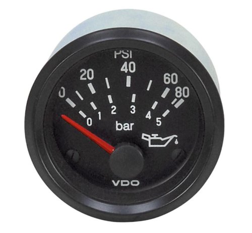 VDO OIL PRESSURE GAUGE 80 PSI  12V  10-188 ohm