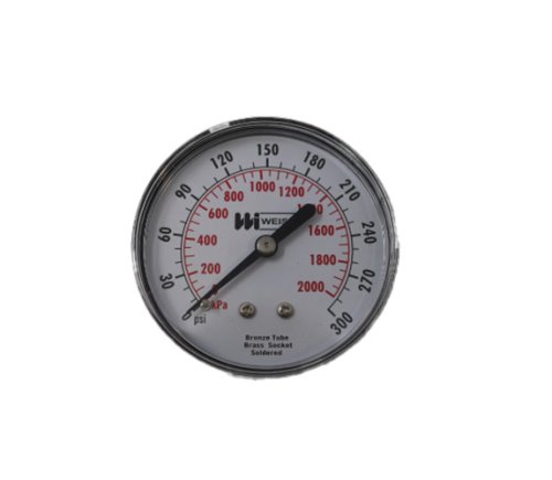 WEISS INSTRUMENTS GAUGE PRESSURE 2-1/2 OD 0-300PSI