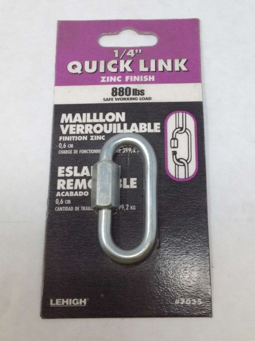 LEHIGH CONSUMER PRODUCTS CHAIN LINK: 1/4\" QUICK LINK