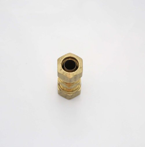 FASTENAL BRASS COMPRESSION DOT UNION FOR NYLON TUBING 3/4